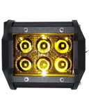 FARO LED BARRA 12/24V   6 LEDS AMBAR SPOT MEDIDAS: 9,5CM X 7CM X 6,5CM CODIGO BAR18AMB
