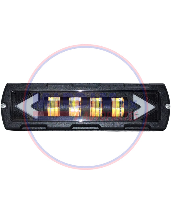 FARO LED RECTANGULAR 12/24V   4 LEDS AMBAR BLANCO  STROBO Medidas:15,5cm x 7cm x 6,5cm CODIGO DJ1114BAF