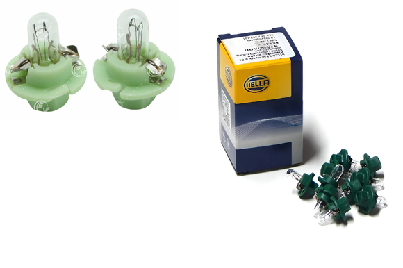 FOCO MINI SOQUET 12V HELLA (HEXAGONAL) VERDE  TABLERO    CODIGO 17503