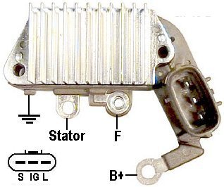 REGULADOR ALTERNADOR DENSO CATERPILLAR CASE 12V 3 TERM    IN450       CODIGO 31663