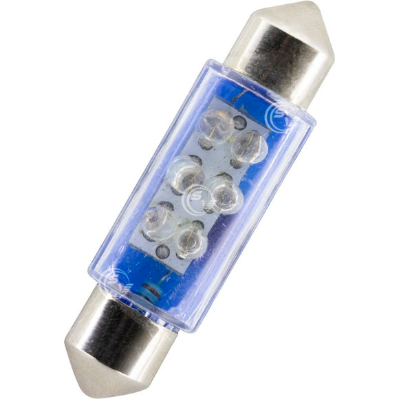 FOCO FUSIBLE LUZ INTERIOR 6 LEDS AZUL 11X39 BLISTER 2 PZA   CODIGO 173002
