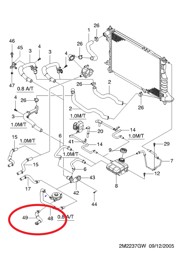 MANGUERA CALEFACCION CHEVROLET MATIZ SPARK   CODIGO 96478998