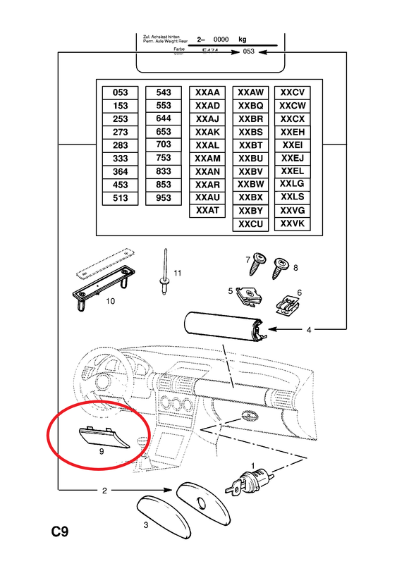 TAPA CAJA DE FUSIBLES CHEVY TABLERO     CODIGO 90437170