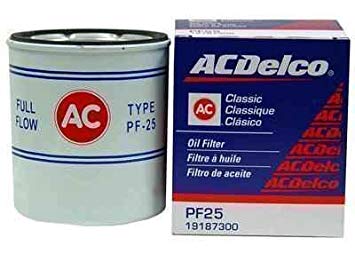 FILTRO ACEITE AFINACION  CHEVROLET  VAN EXPRESS SUBURBAN  PICK-UP CORVETTE CAPRICE  KODIAK 6CIL 8CIL GP-3  TBI CORTO 19252746 CODIGO PF25