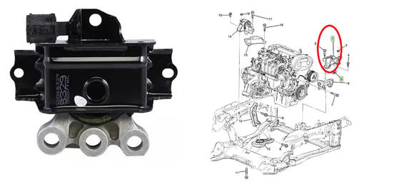 SOPORTE CHEVROLET SONIC 1.6L 13/17      CODIGO 52068329