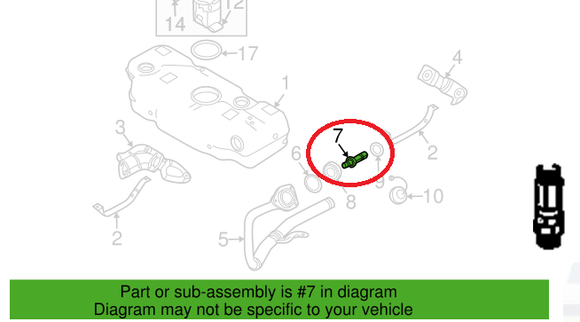 VALVULA CHEVROLET OPTRA AVEO 04/07 LLENADO DE TANQUE DE GASOLINA     CODIGO 96554019