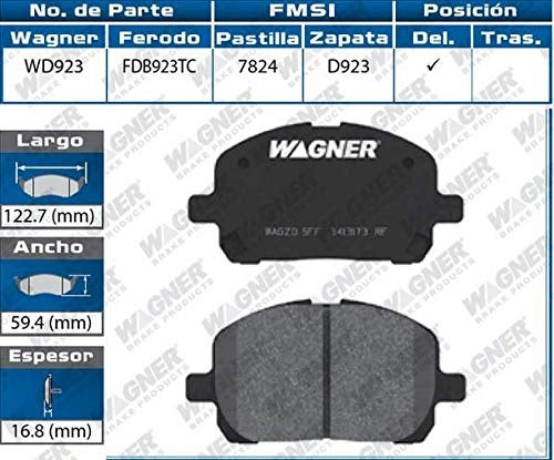 BALATAS PONTIAC VIBE 03/08 TOYOTA COROLLA 03/08  DELANTERA  CODIGO D923