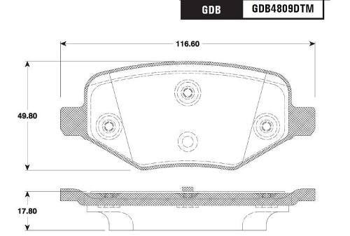 BALATAS FORD EXPLORER  LINCOLN EDGE   DELANTERA 848  13/14   GDB4809DTM-1      CODIGO GDB4809DTM