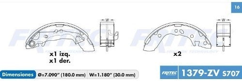 BALATAS CHRYSLER DODGE ATOS  ACCENT  TAMBOR   00/12     CODIGO OW-1379-ZV
