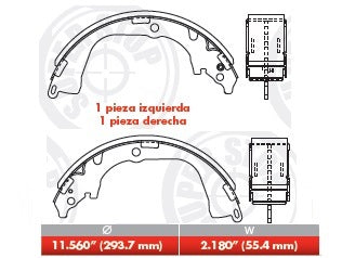 BALATAS VW AMAROK TRASERAS TAMBOR   11/15    CODIGO S99616670