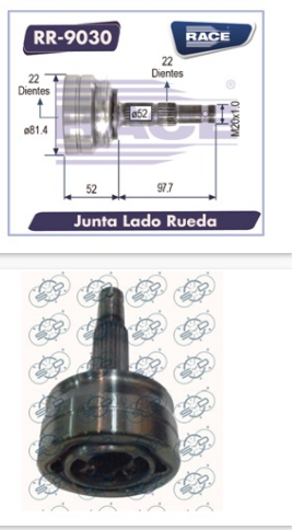 JUNTA HOMOCINETICA CHEVROLET CORSA MERIVA TORNADO 04/08   LADO RUEDA    CODIGO RR-9030M