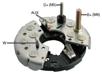 PORTA DIODO ALTERNADOR   BOSCH CHRYSLER CHEVROLET FORD  95A  114mm IBR324  9128040282      CODIGO 26130