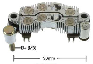PORTA DIODO ALTERNADOR   MITSUBISHI CHRYSLER HYUNDAI VERNA MANDO 90MM 12V 90A  IYR9028         CODIGO 26133