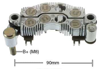 PORTA DIODO ALTERNADOR   MITSUBISHI CHRYSLER HYUNDAI VERNA MANDO 90MM 12V 90A  IYR9028         CODIGO 26133