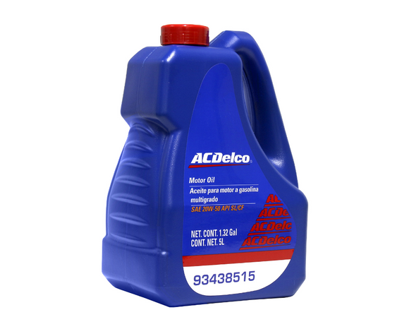 ACEITE MOTOR   20W50 GARRAFA  MULTIGRADO  AC DELCO 5L    CODIGO 93438515