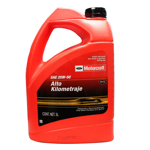 ACEITE MOTOR   25W50 GARRAFA  ALTO KILOMETRAJE   MOTORCRAFT     CODIGO 025W50-AKG4