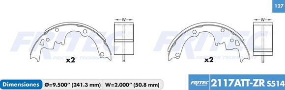 BALATAS CHEVROLET ASTRO CAMARO BLAZER SAFARI  OLDSMOBILE  90/02 TRASERA  OW-2117ATT-ZR     CODIGO  OW-2117ATT-ZR