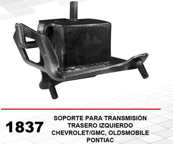 SOPORTE TRANSMISION CHEVROLET CELEBRITY  LUMINA APV TRANSPORT TRASERA IZQUIERDA 82/92 2.5L 2.8L 3.8L      CODIGO RC-1837