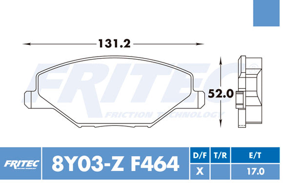 BALATAS VW GOLF POLO LUPO VENTO  14/17  DELANTERA  9006-Z-D1776  CODIGO SPC-9006-Z-D1776
