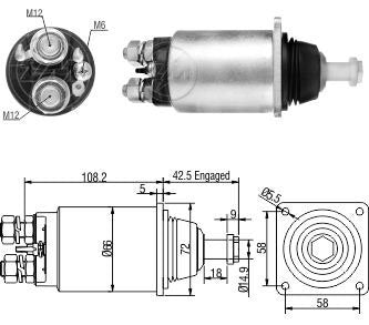 SOLENOIDE MARCHA BOSCH MERCEDES BENZ 24V  AUTOBUS  OM447 OM449 ZM832       CODIGO SZM832