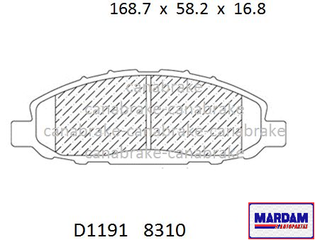 BALATAS NISSAN  URVAN  NV350 DELANTERA 13/14      CODIGO 8310-D1191