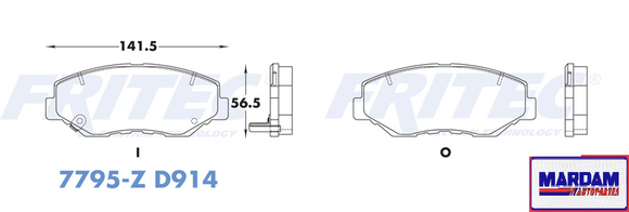 BALATAS HONDA ACCORD   FIT ACURA PILOT CIVIC CR-V 03/15 DELANTERA      CODIGO SPC-7795-Z