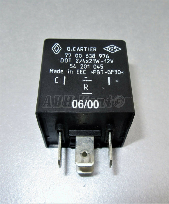 FLASHER  4 TERMINALES LUCES 12V  KANGOO MEGANE CLIO PLATINA 7700638976 CODIGO 1521309