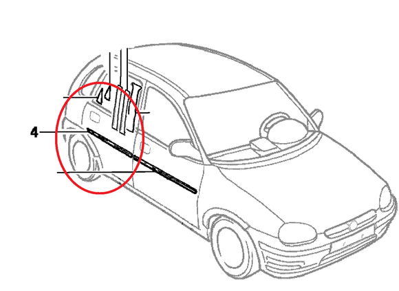 ADORNO PUERTA TRASERA CHEVY C2 IZQUIERDO      CODIGO 94666175