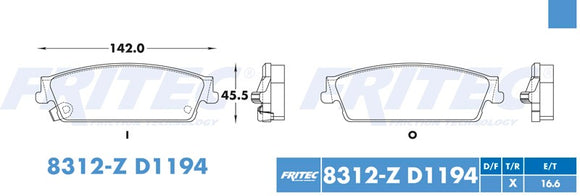 BALATAS CHEVROLET SUBURBAN TRASERA 13  DISCO      CODIGO SHD-8312-Z-D1194