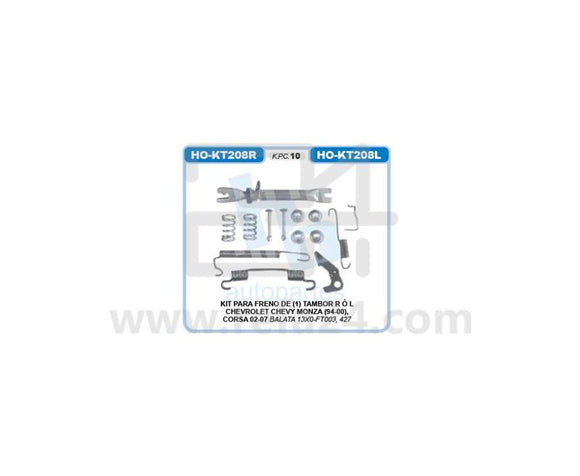 REPUESTO KIT DE FRENO CHEVY MONZA CORSA 02/07  TAMBOR IZQUIERDO    CODIGO OVER-H0-KT208L