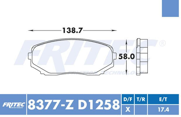 BALATAS FORD LINCOLN MAZDA CX-7   DELANTERA  SPC-8377-Z 07     CODIGO SPC-8377-Z-D1258