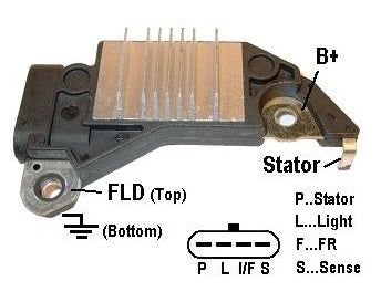 REGULADOR ALTERNADOR DELCO CHEVROLET MALIBU CAVALIER PONTIAC  P-L-F-S  CS130D  35-137  12V  D705XHD  CODIGO   D705XHD