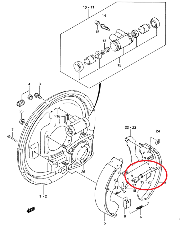 REPUESTO KIT DE FRENO CHEVROLET GEO  TRASERO DERECHA 00/      CODIGO 91172689